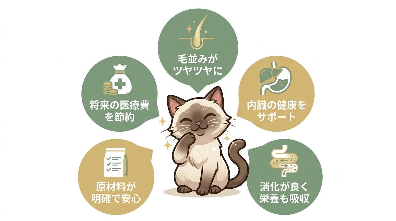 高級キャットフードに切り替える5つのメリット