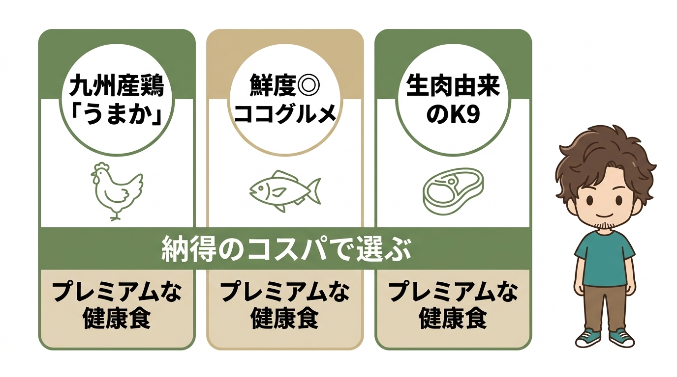 納得感で選ぶ！コスパ最強のプレミアムドッグフード3選